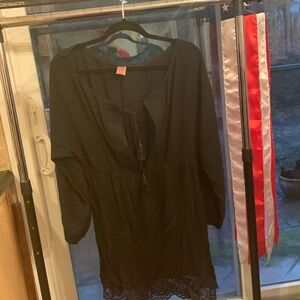 Whitney Bissette XXL 100% Cotton Bathing Suit Coverup Black